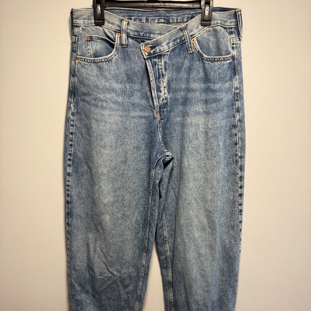 GAP High Rise Crossover Barrel Jeans 32 T - Picture 2 of 9